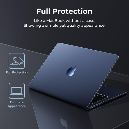 Eoocoo Funda Ultrafina Compatible Con Macbook Air 13 Pulgadas M4 M3 M2 2025 2024 2022 Carcasa Dura Para Mac Book Air 13,6" Case A3240 A3113 A2681 - Azul Medianoche Mate Cover [Midnight De Mac]