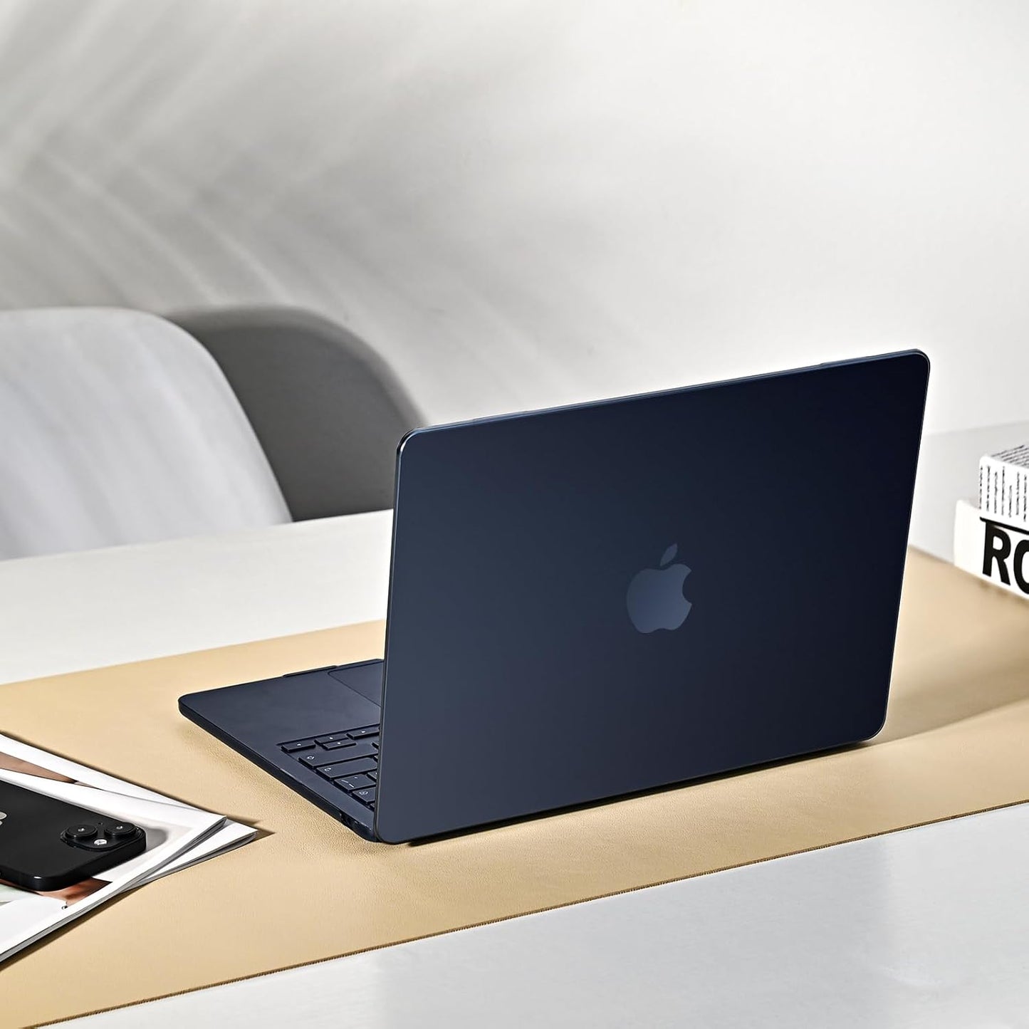 Eoocoo Funda Ultrafina Compatible Con Macbook Air 13 Pulgadas M4 M3 M2 2025 2024 2022 Carcasa Dura Para Mac Book Air 13,6" Case A3240 A3113 A2681 - Azul Medianoche Mate Cover [Midnight De Mac]